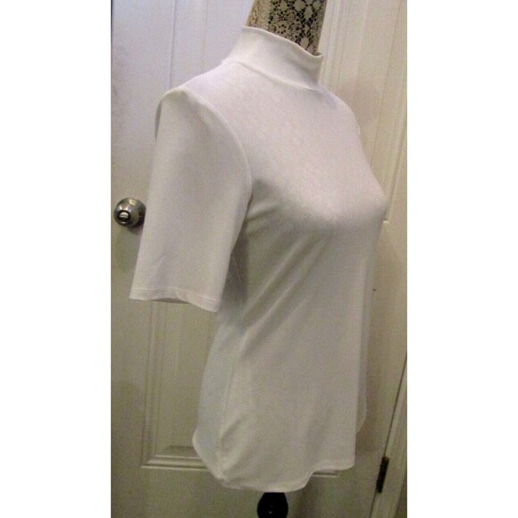 Frank Lyman Montreal Top NWT Off White Short Sleeve Mock Neck Womens Size 8 - Picture 4 of 8